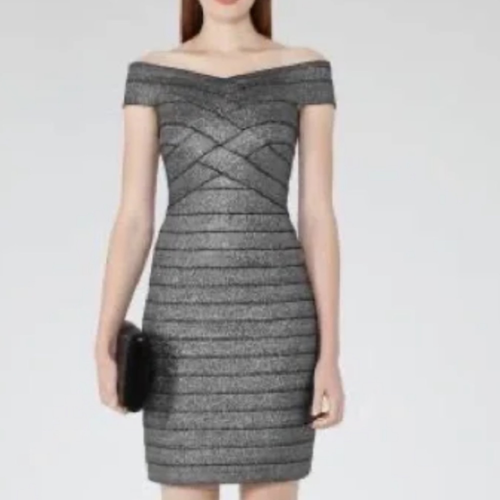 Reiss Strapless Gray Dress